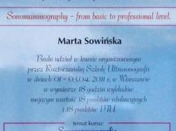 certyfikat sonomammografii
